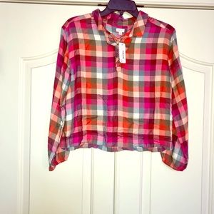 NWT Gymboree pink plaid long sleeve shirt- size 14